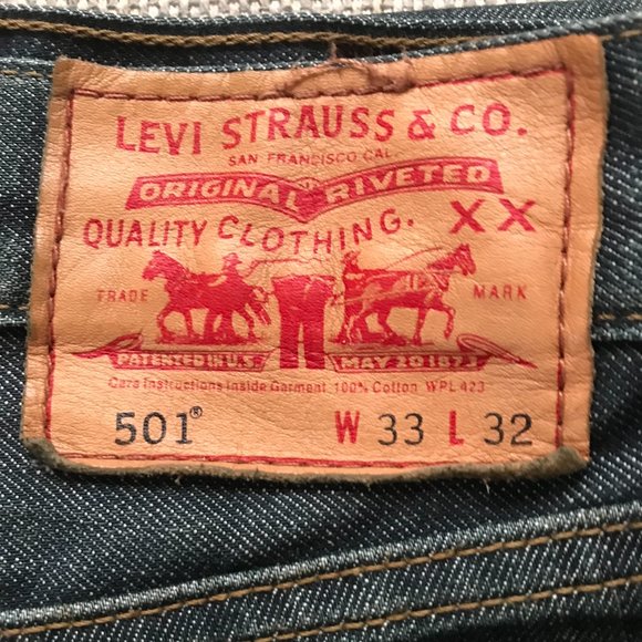LEVI'S 501 dark wash jeans for MEN W33 L32 - Picture 2 of 4